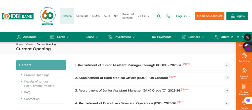 Screenshot 2025 02 26 120502 IDBI Junior Assistant Manager Recruitment 2025 Notification Out for 650 Vacancies