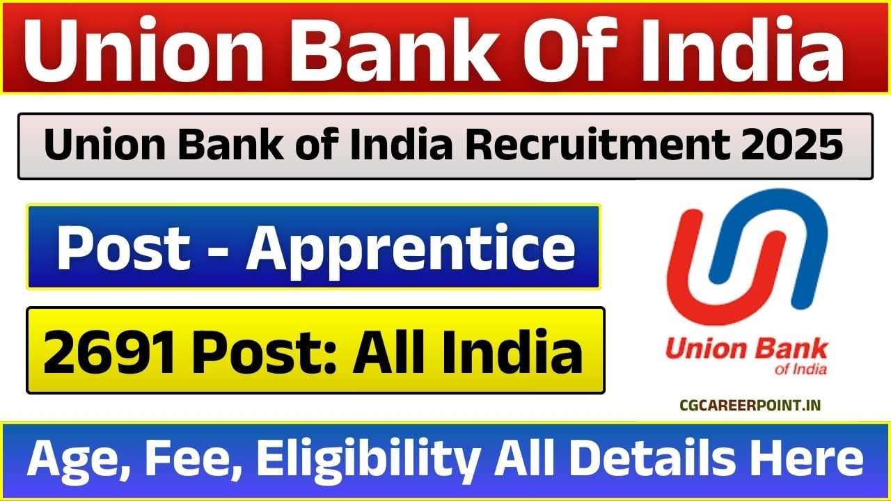 Union Bank Of India Apprentice Recruitment 2025 आवेदन की अंतिम तिथि बढ़ी, जल्दी करें आवेदन! 1 Union Bank Of India Apprentice Recruitment 2025 आवेदन की अंतिम तिथि बढ़ी, जल्दी करें आवेदन! Union Bank Of India Apprentice Recruitment 2025