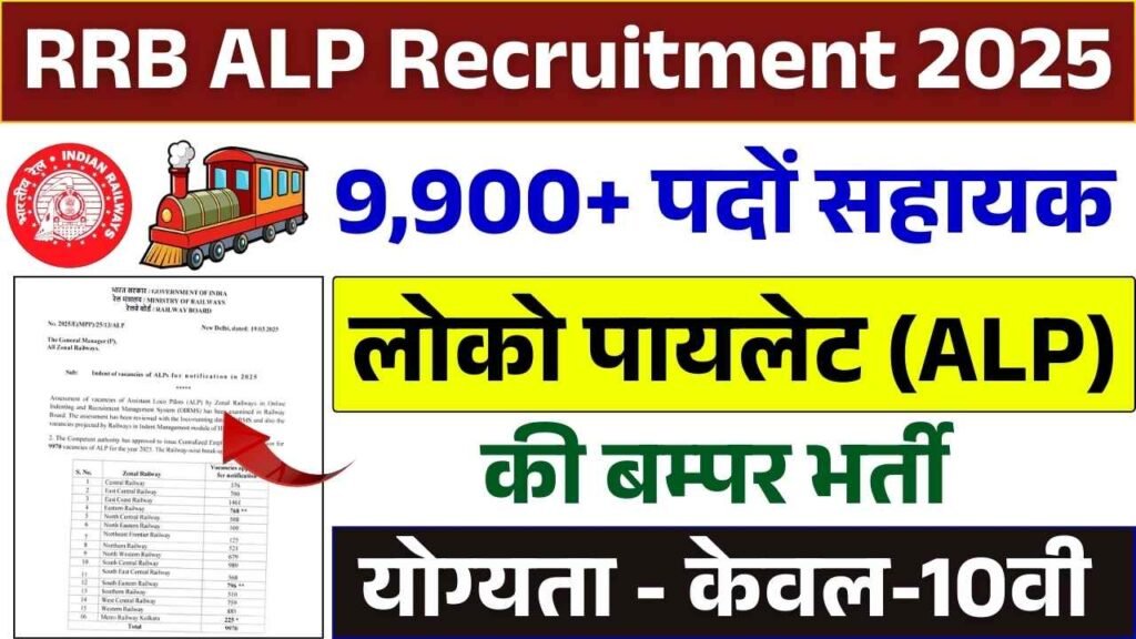 RRB ALP Recruitment 2025: Notification Out for 9500+ Posts, Apply Now 9 RRB ALP Recruitment 2025: Notification Out for 9500+ Posts, Apply Now RRB ALP Recruitment 2025